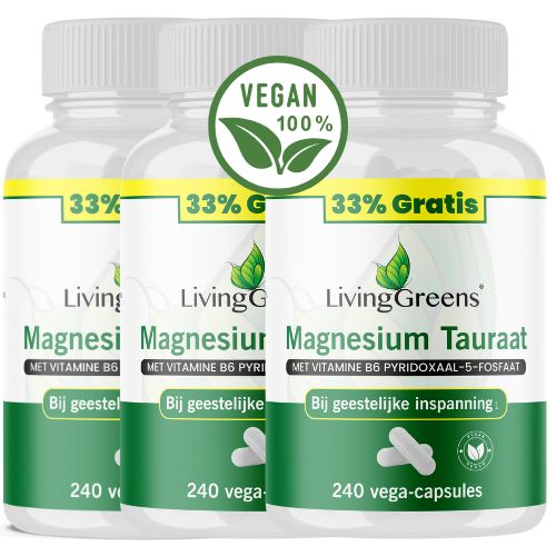 Magnesium Tauraat 3 x 180+60 Gratis Vegetarische capsules