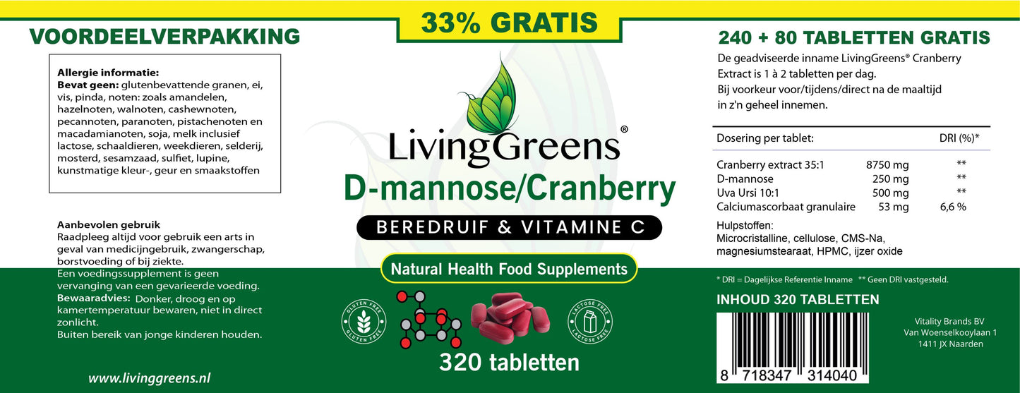 Cranberry D-Mannose 320 tabletten