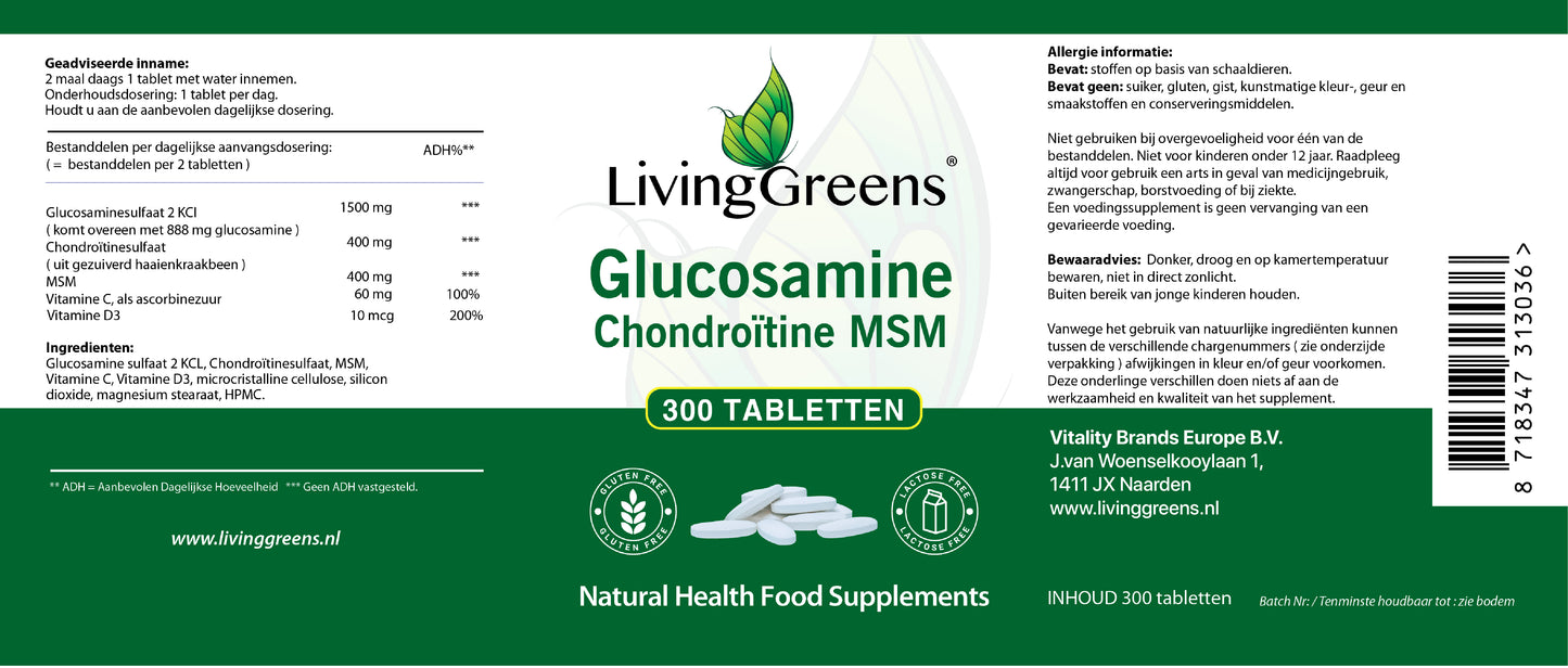 Glucosamine-Chondroïtine-MSM 300 tabletten