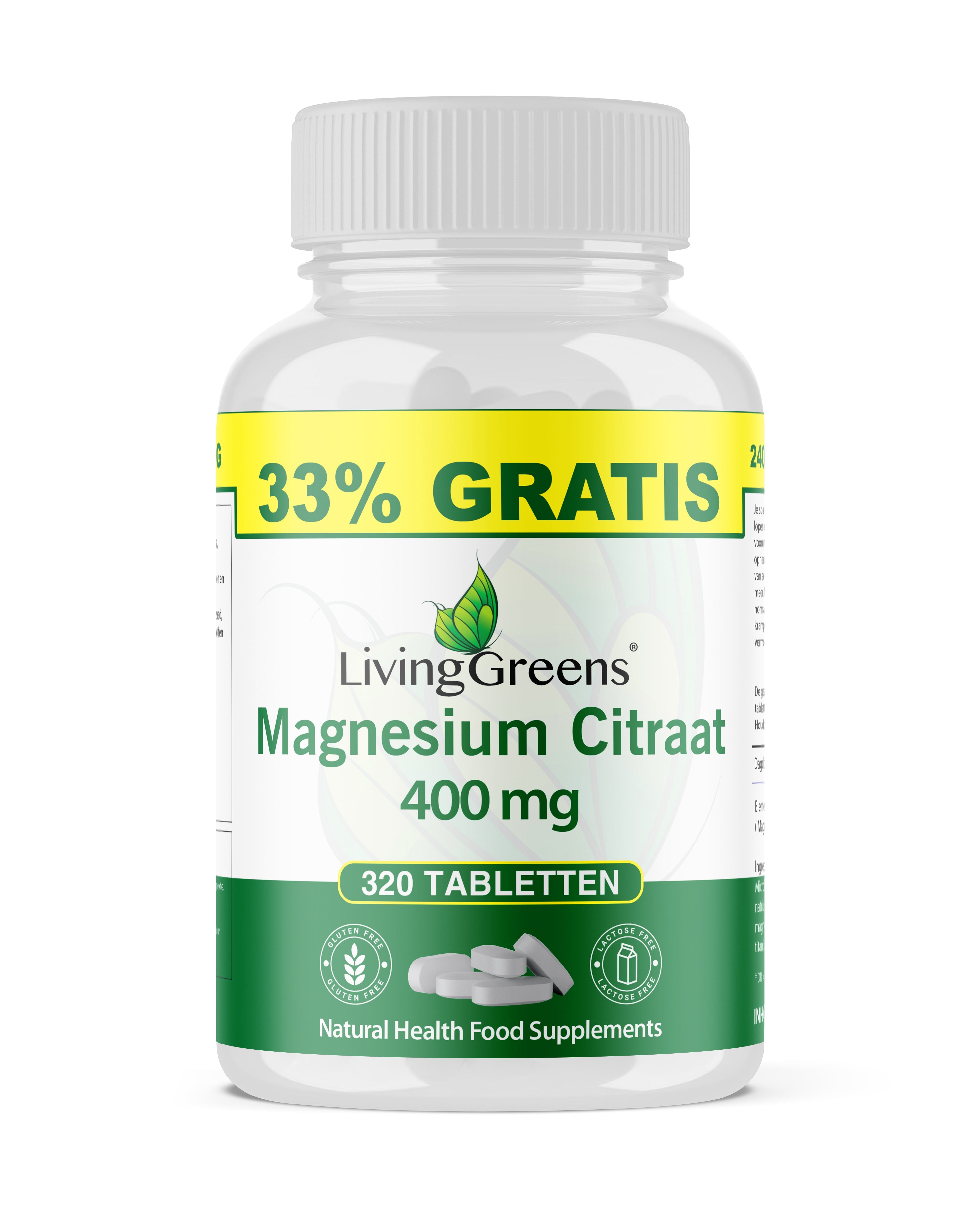LivingGreens Magnesium Citraat 320 tabletten