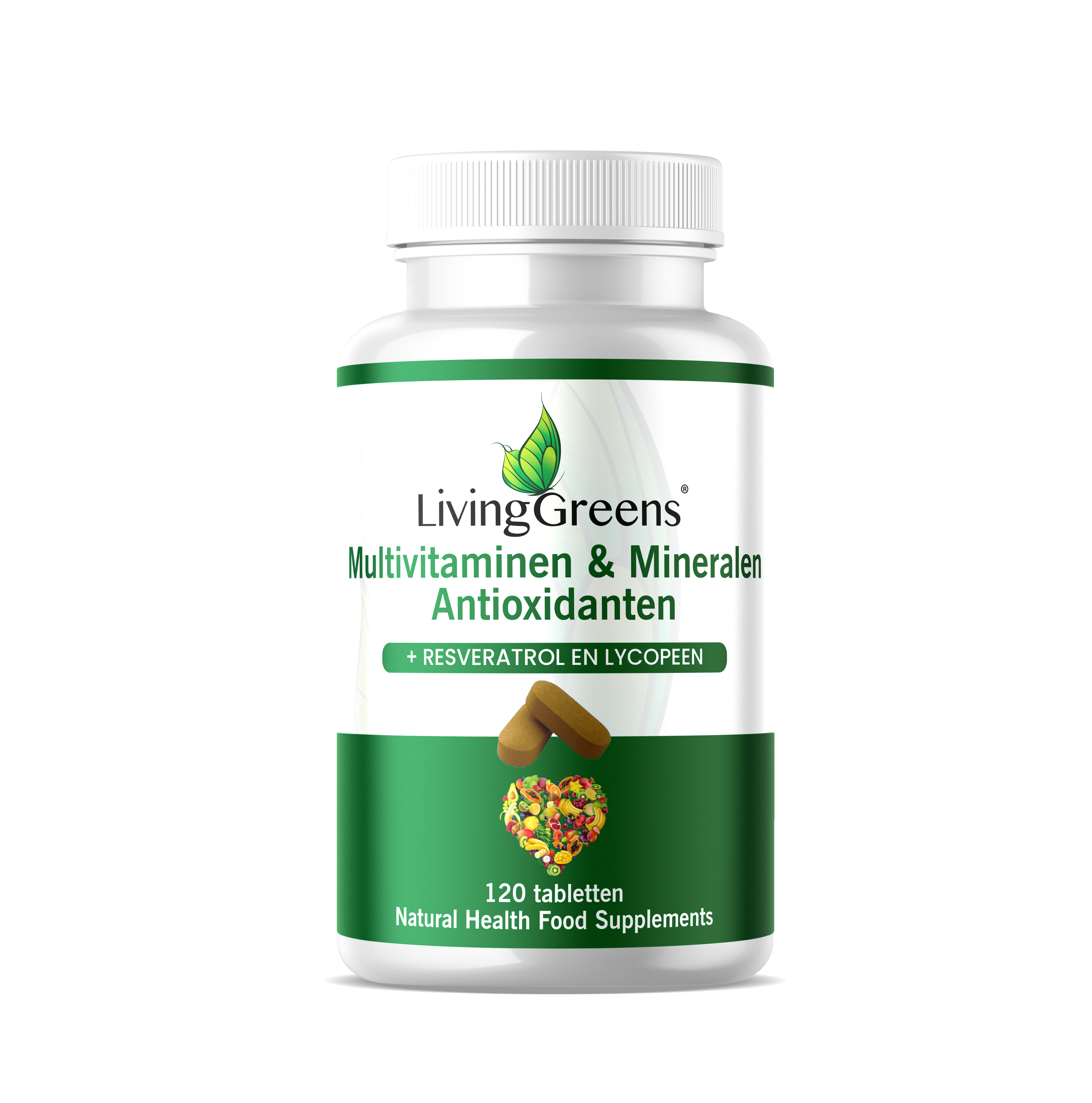 LivingGreens Multivitaminen, Mineralen & Antioxidanten 120 tabletten
