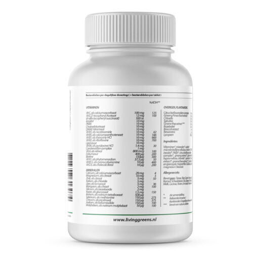 Multivitaminen, Mineralen en Antioxidanten 240+60 tabletten Gratis