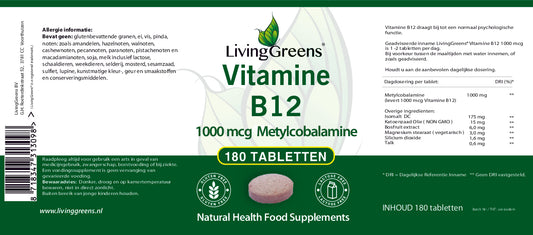 Vitamine B12 1000mcg 180 tabletten