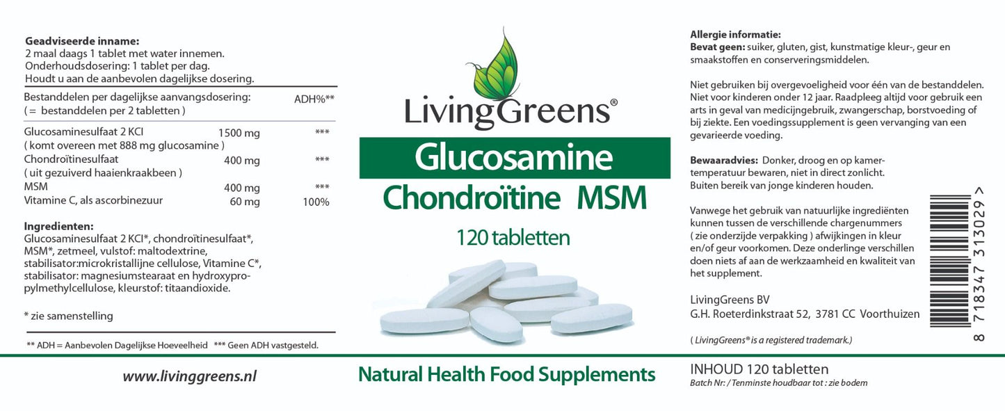 Glucosamine-Chondroïtine-MSM 120 tabletten