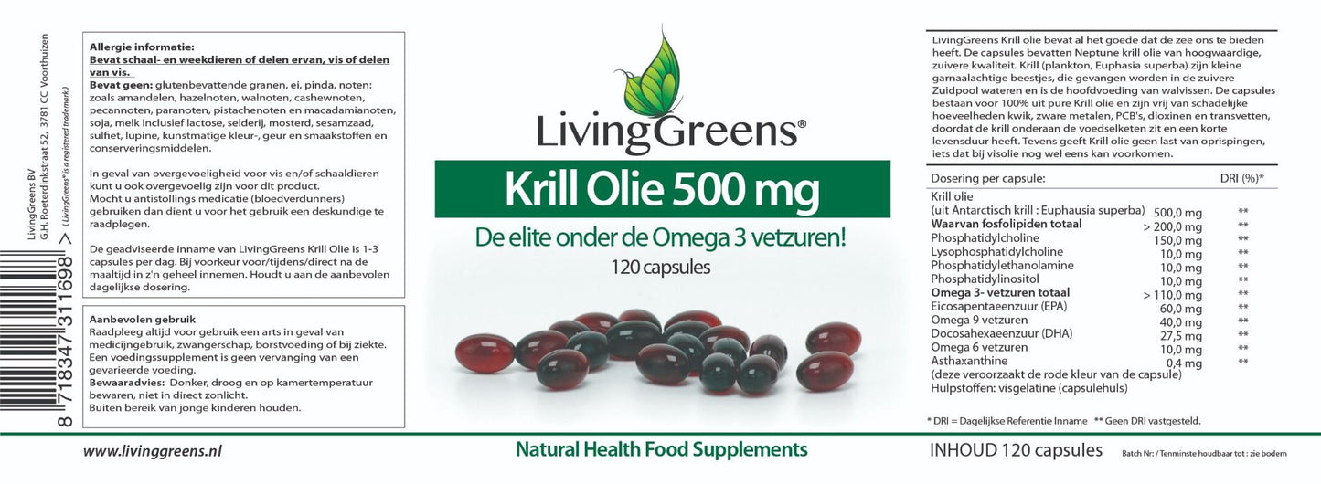 Krillolie 500mg 120 capsules