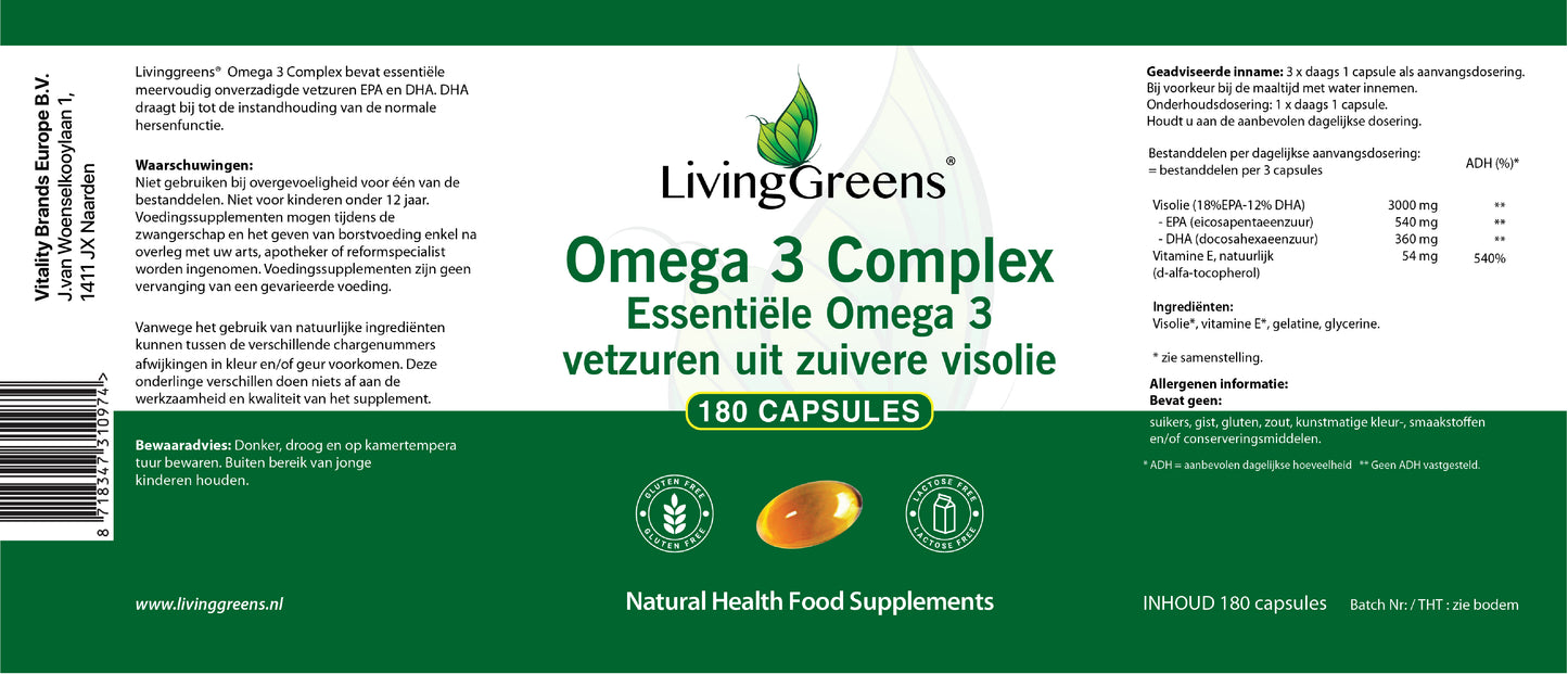 Omega 3 visolie capsules 180 stuks