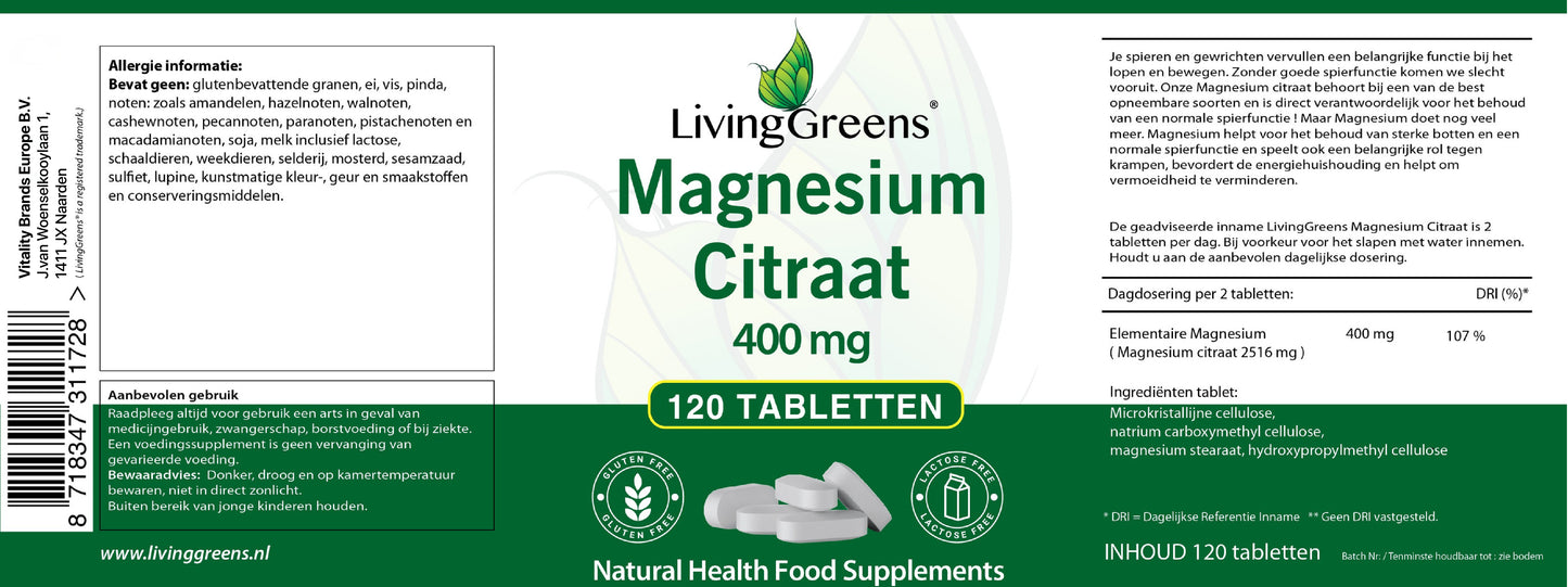 Magnesium Citraat 120 tabletten