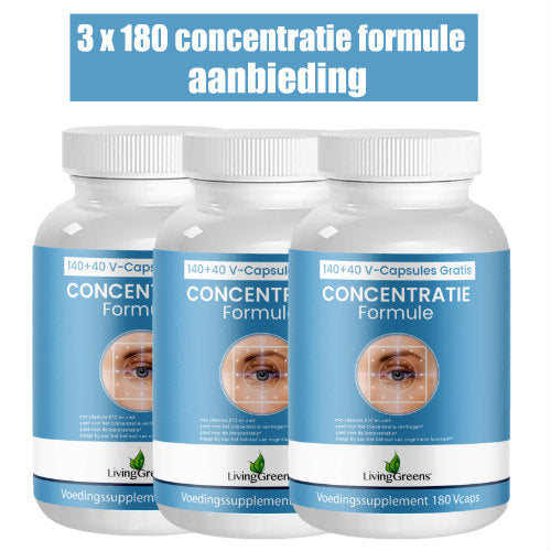 Concentratie formule 3x 140+40 gratis  vega capsules