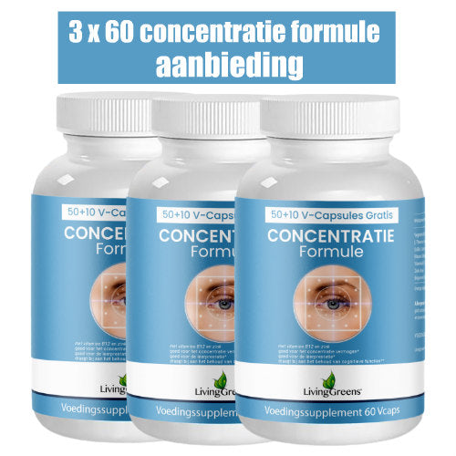 Concentratie Formule 3x 60 ( 150+30) gratis vega capsules