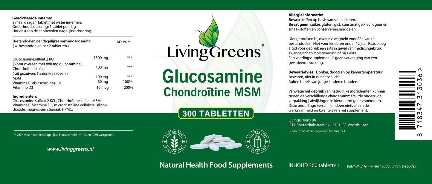 Glucosamine-Chondroïtine-MSM 300 tabletten