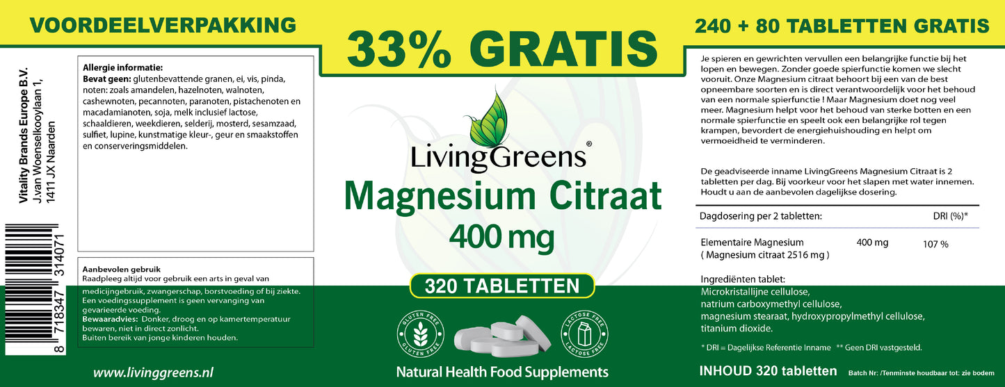 Magnesium Citraat 320 tabletten
