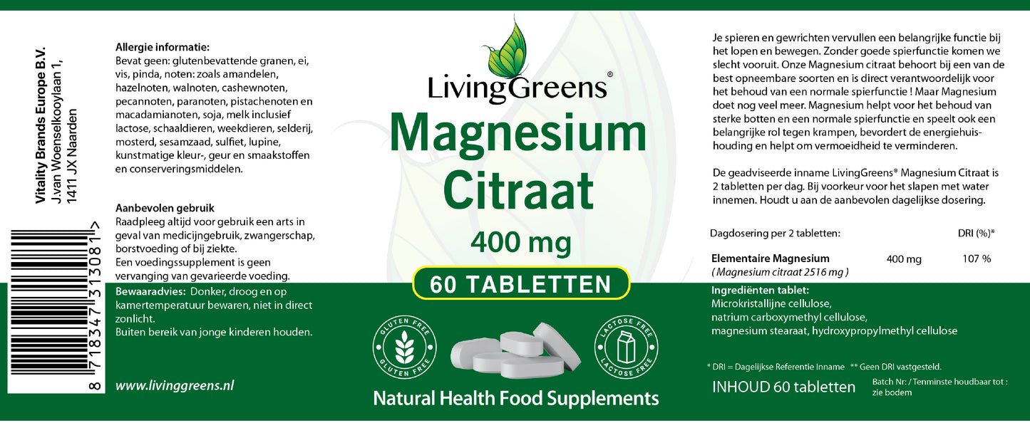 Magnesium Citraat 60 tabletten
