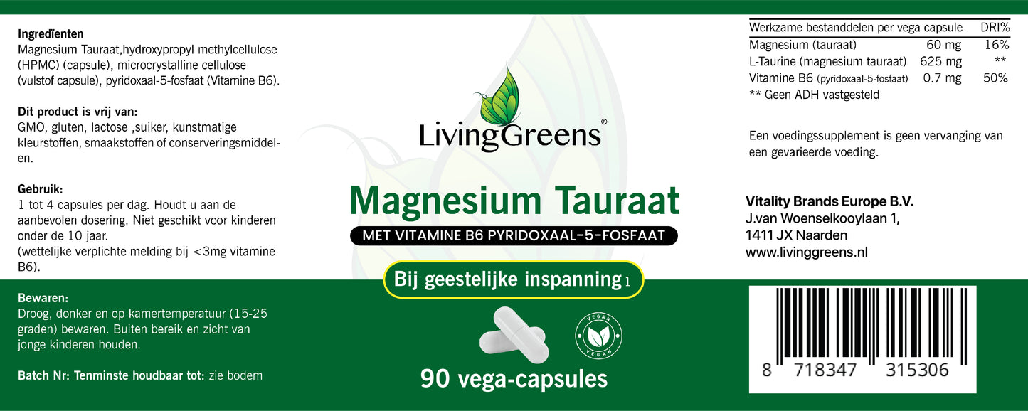Magnesium Tauraat 3 x 90 Vegetarische capsules