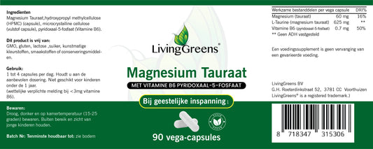 Magnesium Tauraat 90 Vegetarische capsules