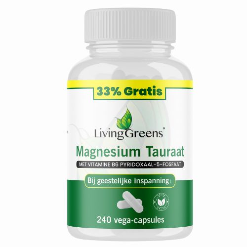 LivingGreens Magnesium Tauraat 240 capsules