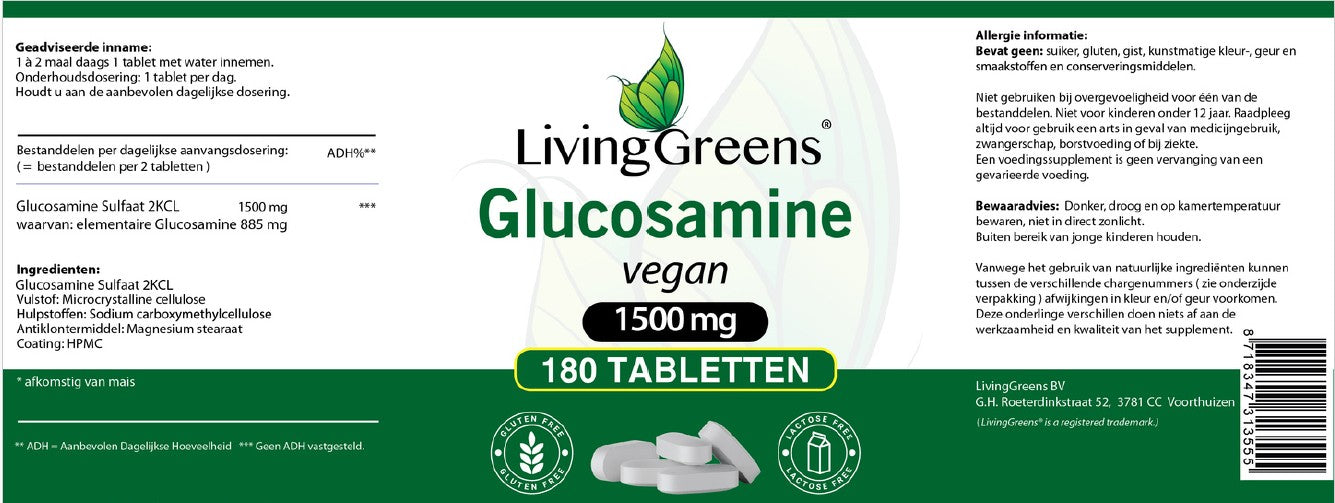 Glucosamine 1500 Vegan 180 tabletten