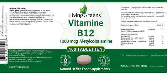 Vitamine B12 1000 mcg  100 tabletten