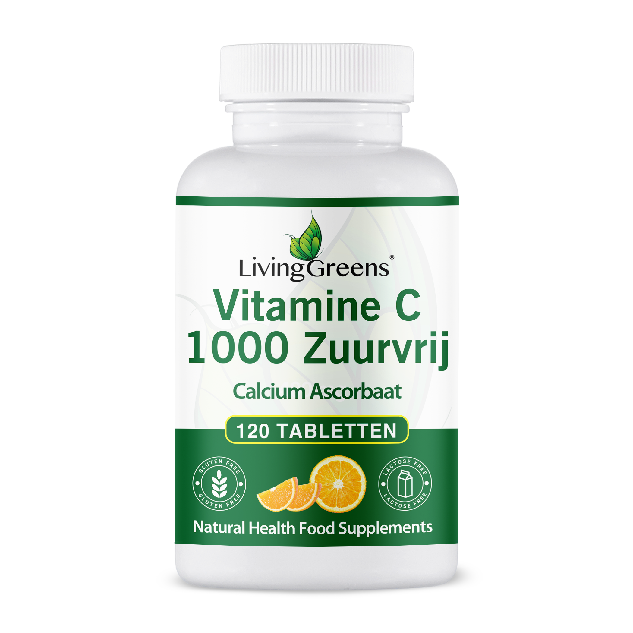 LivingGreens Vitamine C1000 Zuurvrij 120 tabletten