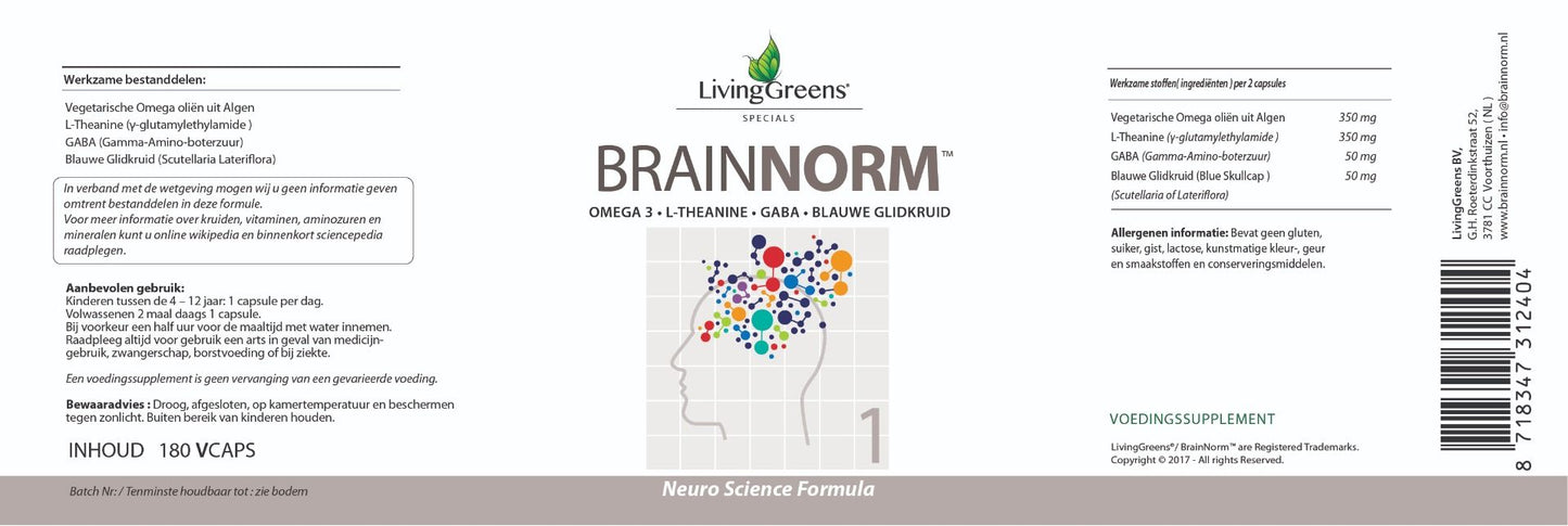 Brainnorm 1 Focus formule 180 capsules