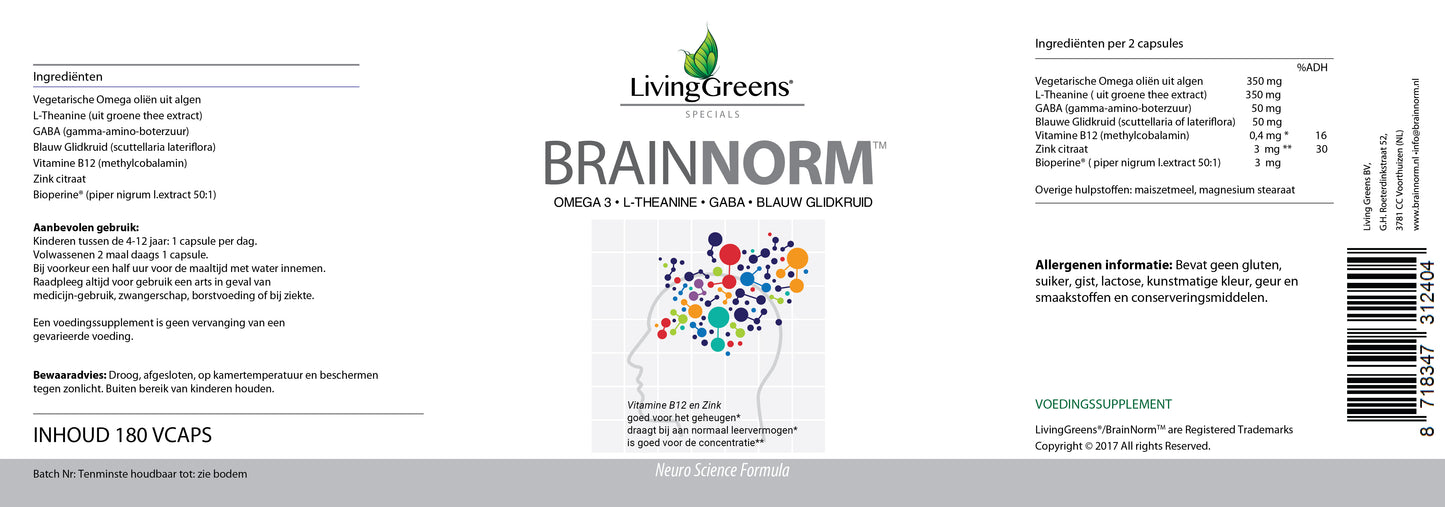 Brainnorm  Focus formule 2 x180 capsules aanbieding