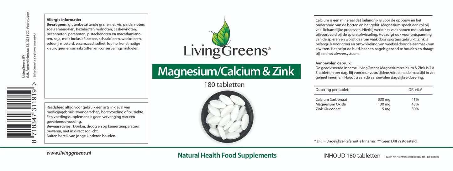 Magnesium-Calcium & Zink 180 tabletten
