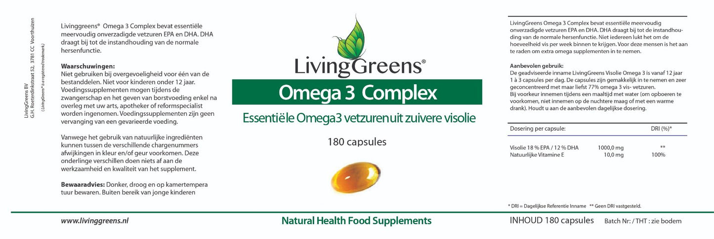 Omega 3 visolie capsules 180 stuks