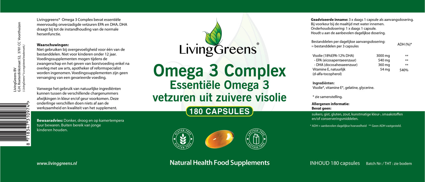 Omega 3 visolie capsules 180 stuks